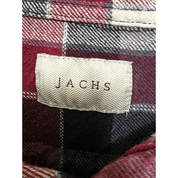 Jachs Mens XL Red/Black/White Plaid Flannel Button-Up Shirt - Picture 4 of 7